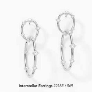 Interstellar Earrings Touchstone Crystal by Swarovski rhodium and crystals BNIB